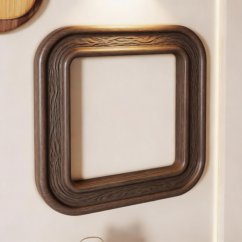 Solid Wood Switch Protective Cover, Vintage-Style Socket Panel Frame Decorative Sticker, Narrow Edge Cover-Up and Beautification Sticker for Living Room