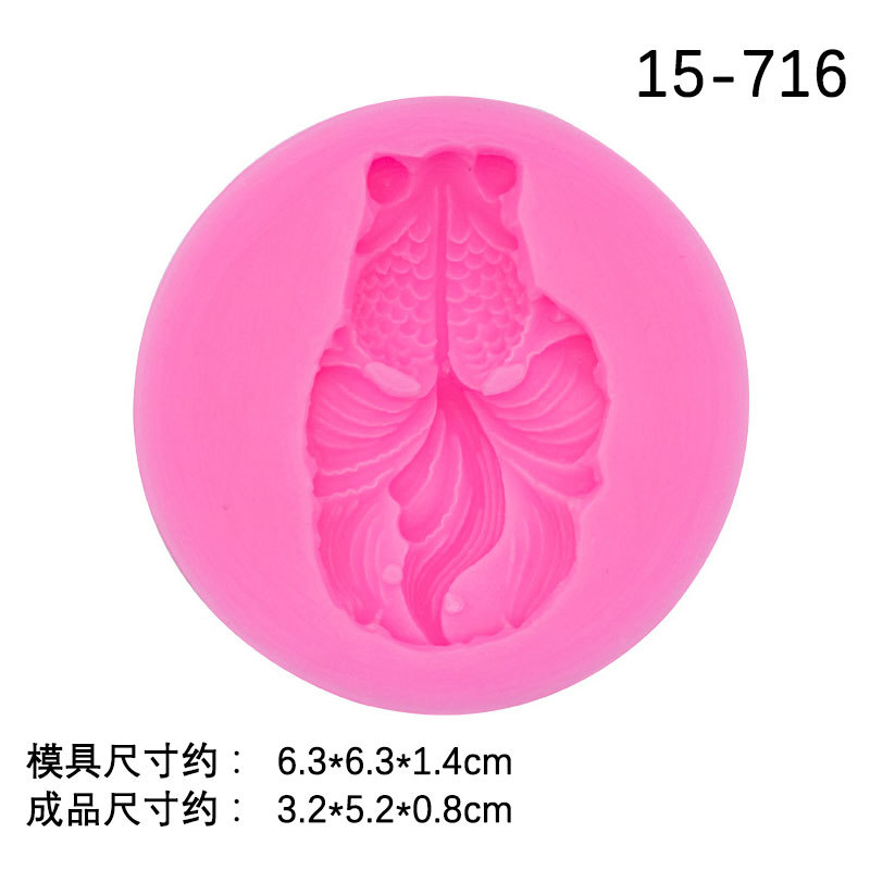 Carpa de oro fondant molde de silicona año por año Chino Goldfish molde de chocolate molde de silicona decorativo