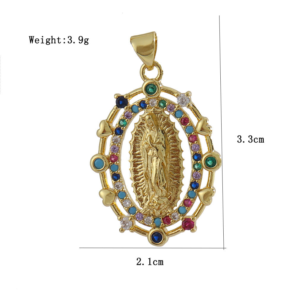 3g Weight Pendant Jewelry Making Type 14*26mm Jewelry Making Size Gold Plated Plating Material Zircon Inlay Material DIY Jewelry Accessories Classification 1 Piece Quantity Copper Material Human, Cross, Virgin Mary Pattern Inlay Design Vintage Style, Religion, Simple Style Style 1 Piece 14*26mm Copper Zircon Gold Plated Human Cross Virgin Mary Pendant 2