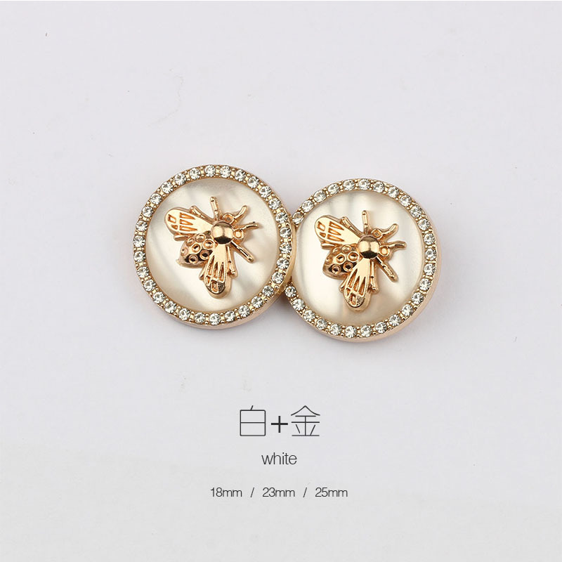 Moda metal abeja diamante botón Chanel estilo abrigo suéter abrigo traje mano costura hebilla decorativa