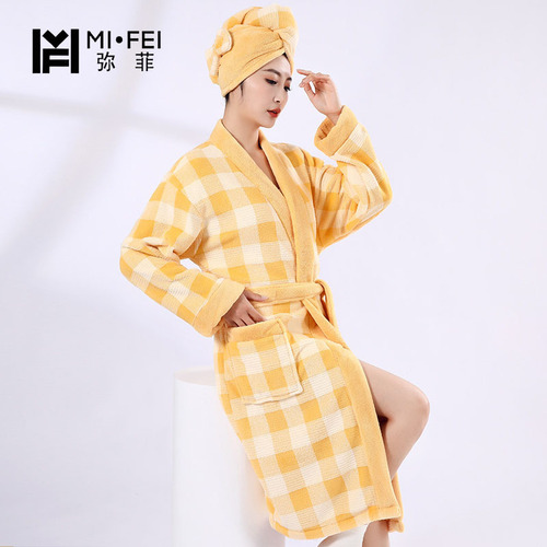 Coral velvet stand-neck bathrobe, home bedroom, star space, bathing, binding, not easy to shed hair, simple towel, wearable