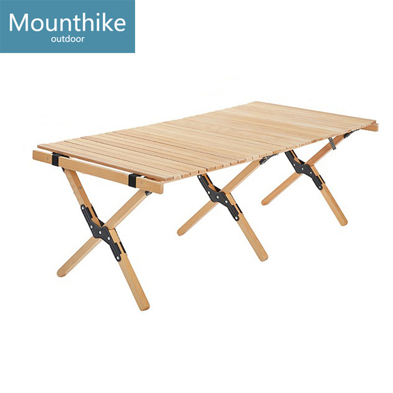 Shanzhizhi Outdoor Wood Egg Rolling Table Outdoor Camp Camping Folding Table Folding Folding Wild Belody Table
