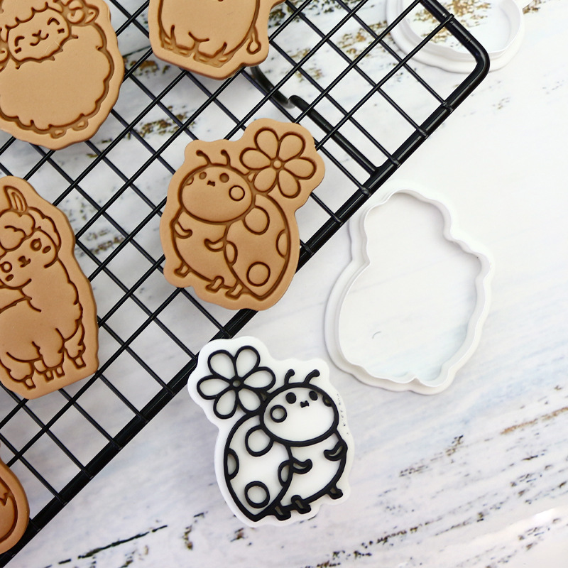 Molde de galletas con tema de animales para hornear fiesta molde de fondant de bricolaje molde de corte de galletas de glaseado de prensa tridimensional 3D