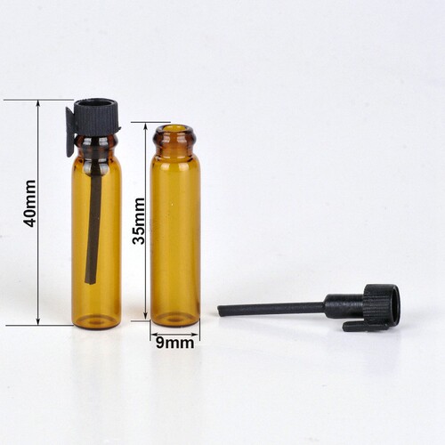 1ml light-proof brown glass essential oil dispensing bottle trial size perfume bottle drop stick brown small sample bottle portable empty bottle