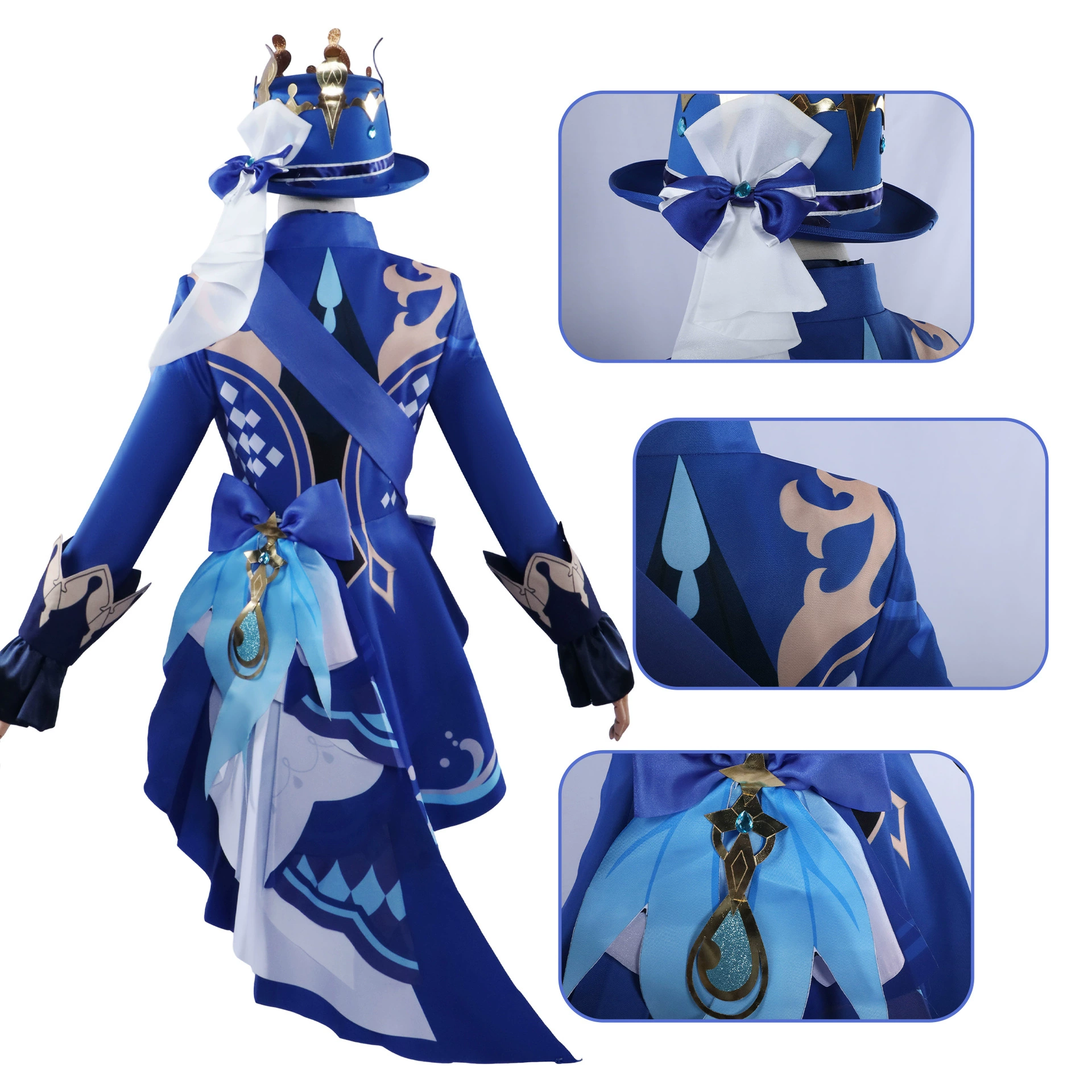 Костюм из игры Genshin Impact Cos Cos Cos Cos Белая водная богиня Простая версия рисования Fucaros 2D полный костюм