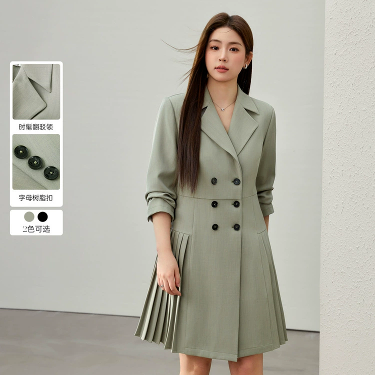 [Слегка интеллектуально зрелый элегантный плиссированный постный платье] Funny Show большой размер женский толстый мм весенний новый