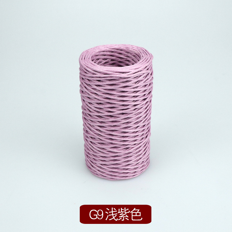 50m / 100m fabricantes de cuerda de papel con alambre de hierro al por mayor 1mm / 2mm diámetro de cuerda de papel hecha a mano DIY