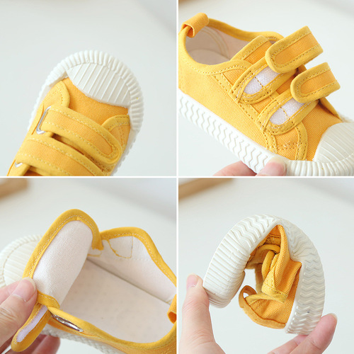Children's shoes  new fashion children's canvas shoes Velcro soft bottom children's casual sneakers candy baby toddlers