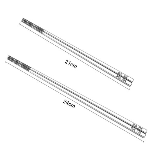 Manufacturer wholesale 316 stainless steel chopsticks thickened for household use for adults and children solid 304 silver iron tachyon laser logo