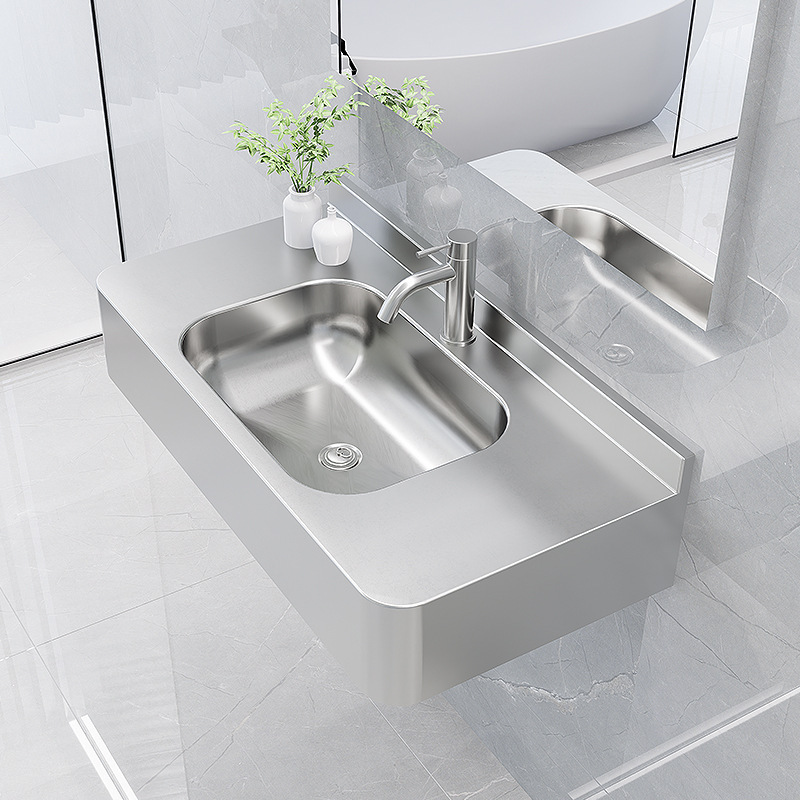 304 Stainless Steel Wall-Mounted Countertop Washbasin Ktv Bar Washbasin Sink Pool Modern