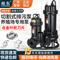上海越农铸铁国标法兰潜水排污泵380v大功率水泵铸铁3相电大流量