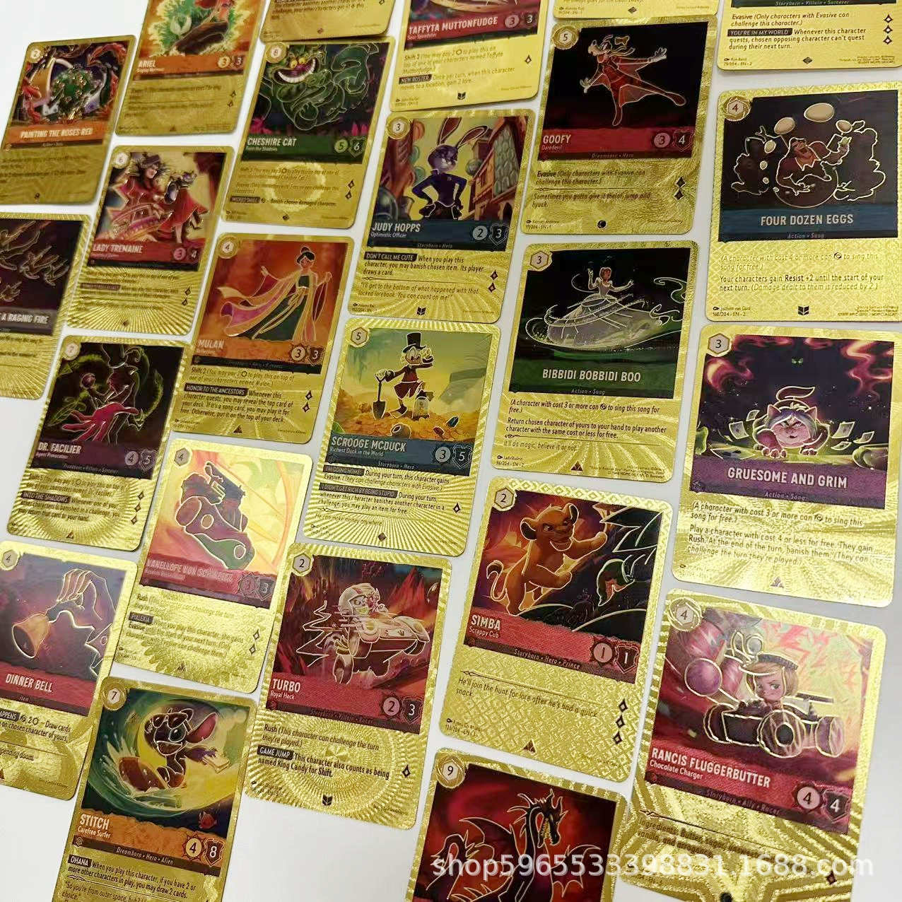 Кросс-бордерные 55 популярных в наличии карт для настольной игры LORCANA с персонажами Disney и аниме, периферийные товары из ПВХ