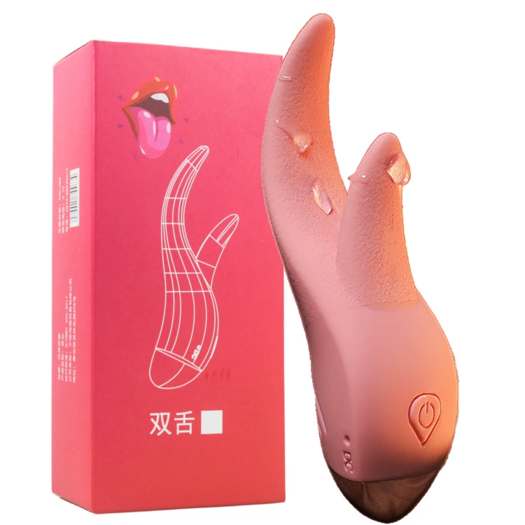 Носимое языковое вибраторное устройство (GOK) Love-Tongue Double Shock, USB-перезаряжаемое, силикон