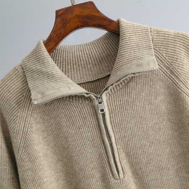 Knitted Dress Women Spring Autumn High Grade Idle Zipper Pullover Outerwear Overknee Sweater