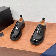 真皮厚底商务正装休闲大头皮鞋男款2024秋冬季新款年轻人增高男鞋