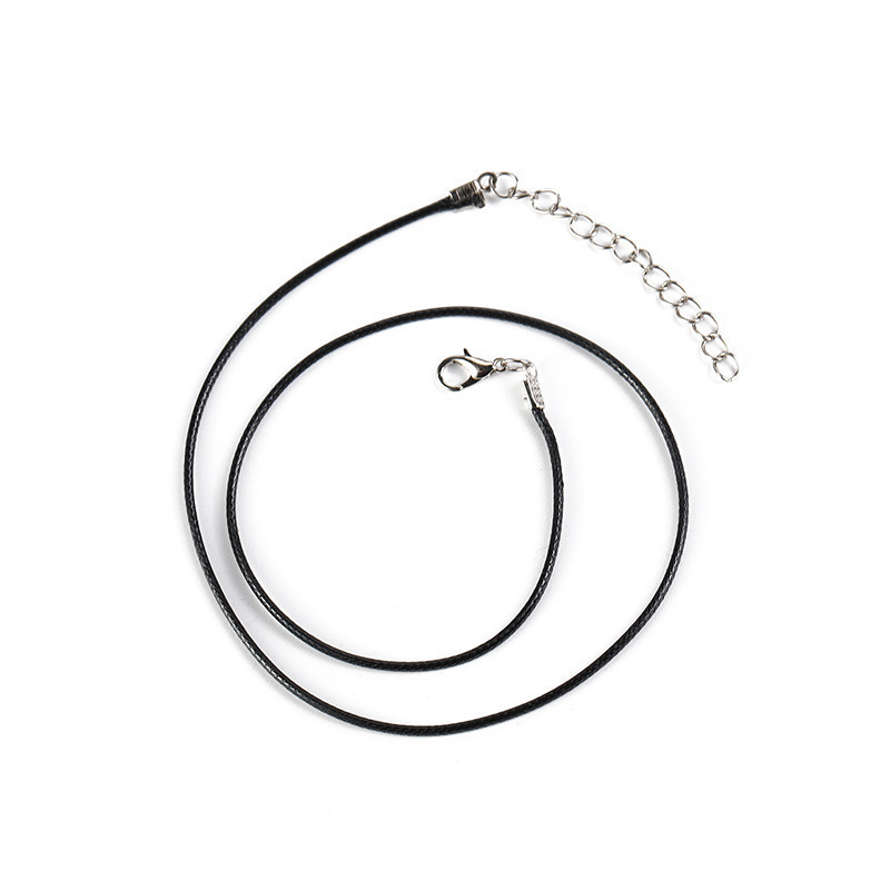 2.0/1.5mm Korean Wax Rope Manufacturer Wholesale Black Korean Wax Thread Necklace Jewelry with Rope Pendant with Chain
