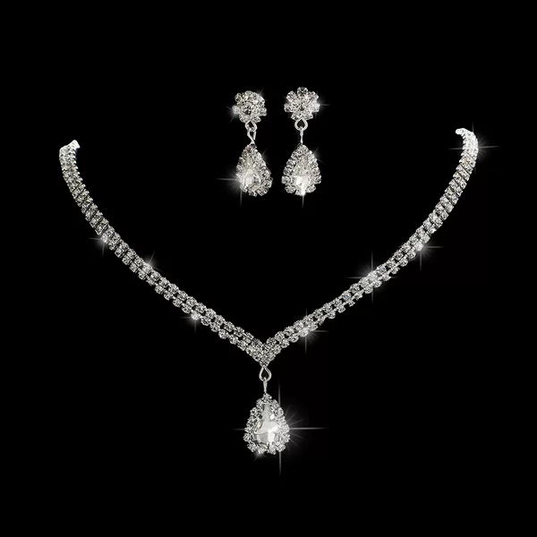 European and American New Style Water Drop Necklace Set Bridal Wedding Jewelry High-Quality Claw Chain Choker Cross-Border Exclusive Supply Source