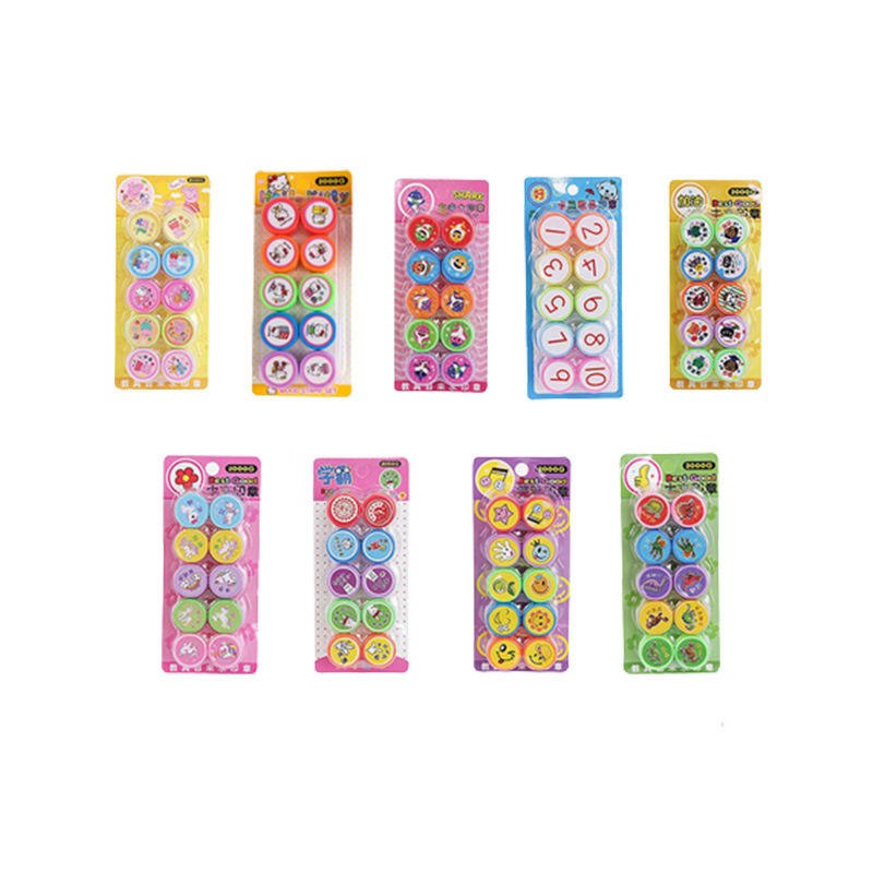 Cross-Border, Multiple Designs, 10 Card Stamps, Children's Stamps, Cartoon Stamps, Anime Patterns, Custom Design Stamps