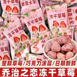 冻干草莓脆整颗巧克力涂层酸奶块纯果肉网红水果干零食独立小包装