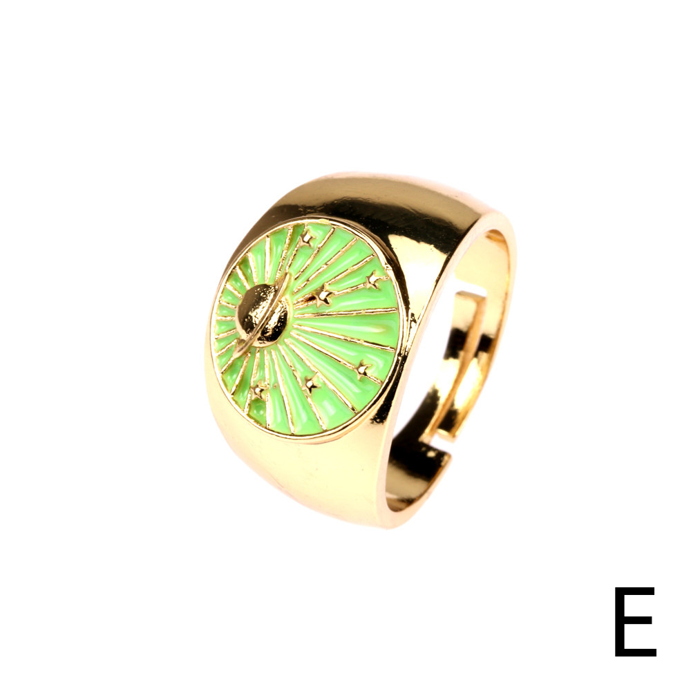 fashion planet drip oil copper ring wholesale