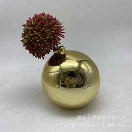 无火香薰瓶电镀金色陶瓷容器工艺家饰花瓶香薰摆件家居无火香薰瓶