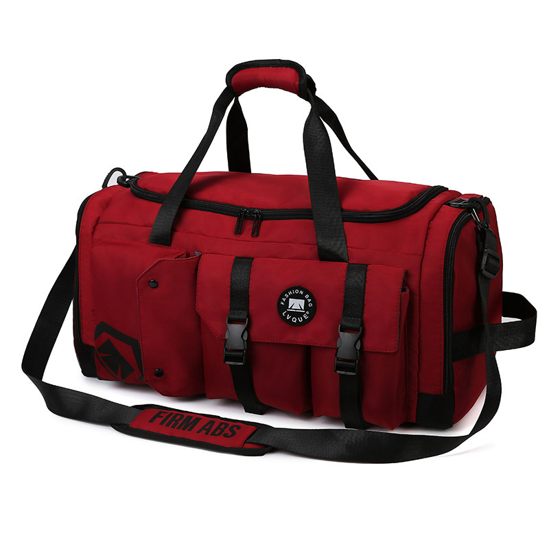 Bolsa de viaje portátil de moda de gran capacidad, bolsa deportiva multifuncional para hombres y mujeres, equipaje de separación seca y húmeda, mochila