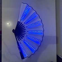 抖音网红酒吧扇子ins发光蹦迪扇潮流电音节派对演出道具闪光折扇