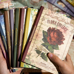 Yanji Journal Flower Series Retro Flower Handbook DIY Material Decorative Base Stickers 40 sheets into 8 styles