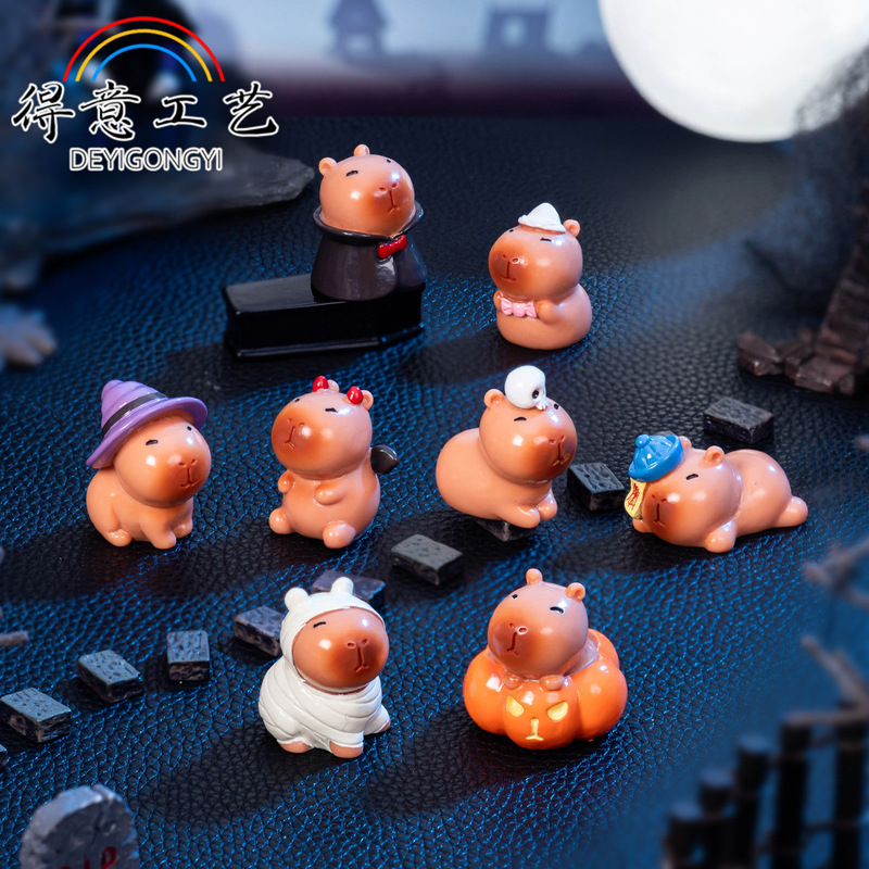 Halloween Ornaments Creative Capybara Capybara Doll Resin Crafts Desktop Car DIY Decorative Ornaments Halloween Ornaments Creative Capybara Capybara Doll Resin Crafts Desktop Car DIY Decorative Ornaments