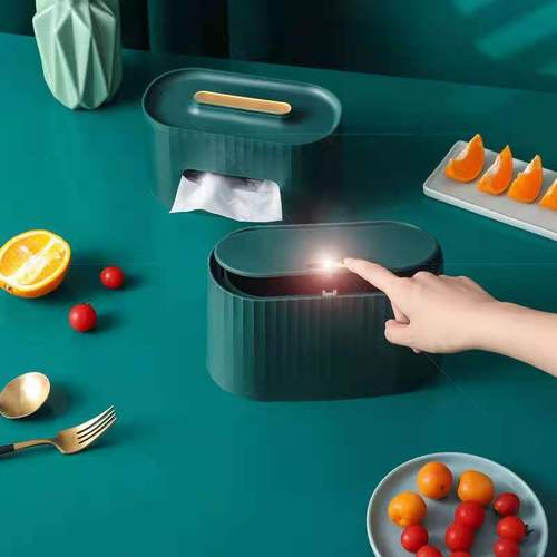 Self-designed Amazon desktop push-type trash can, light luxury style storage small paper basket, cross-border foreign trade