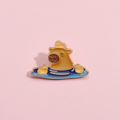 Cute Bath-time Sloth Shaped Metal Brooch from Creative Cartoon Animal Series Accessories Badge, Cross-border Wholesale