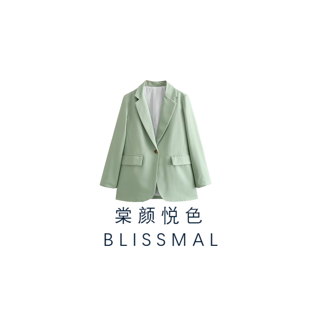 Zaro Homemade European and American Style Women's Fashionable Elegant and Intellectual Loose 3-Color One-Button Casual Suit Jacket