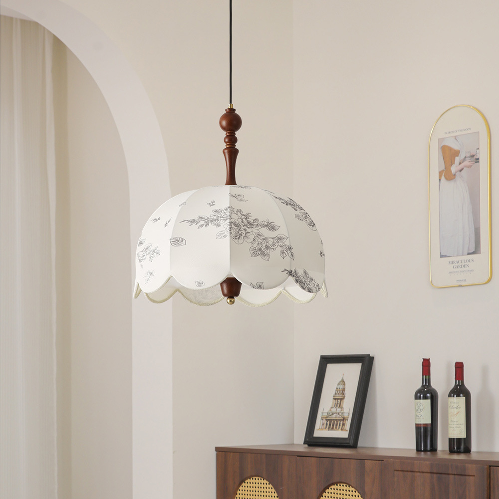 Lámpara de restaurante nueva lámpara de estilo chino francesa Nanyang estilo impresión tela lámpara de estudio lámpara de estilo antiguo 222L