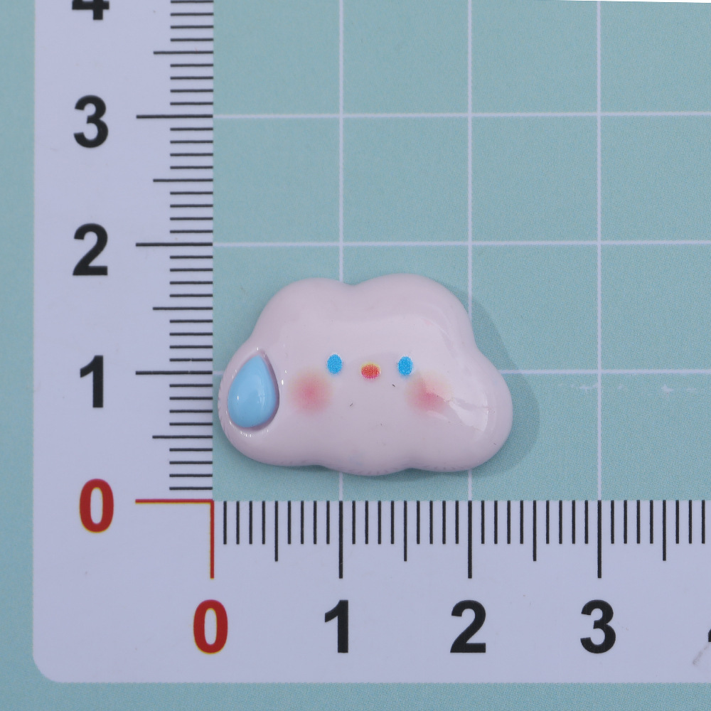 Dibujos animados colorido silencioso nube resina accesorios DIY brillante expresión horquilla teléfono caso llavero material hecho a mano