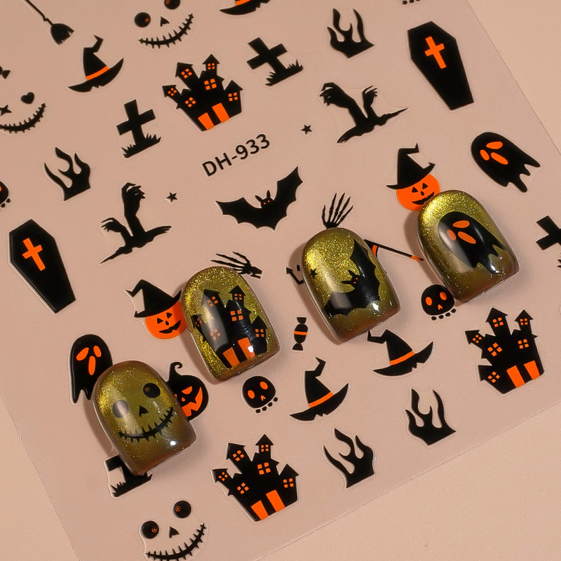 Redanco New 3D Plane Ins Popular Nail Art Stickers Halloween Dark Castle Nail Stickers Dh-933 Redanco New 3D Plane Ins Popular Nail Art Stickers Halloween Dark Castle Nail Stickers Dh-933