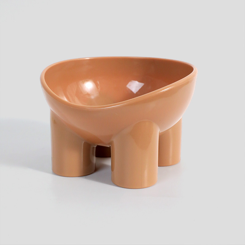 Macarons Color Pierna Cuenco Protector de cuello Diagonal Tazón de comida para gatos Tazón de plástico para mascotas Tazón para gatos de patas altas Productos para mascotas Personalización