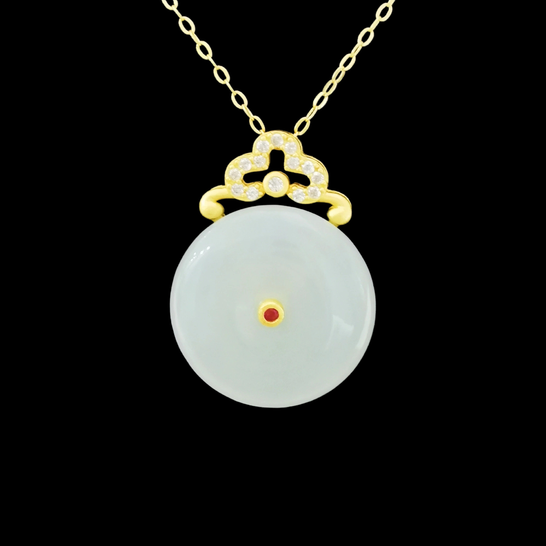 皇冠头平安扣黑底