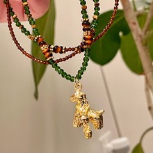 马上有钱新中式国风天然石串珠项链流苏小马吊坠毛衣链复古锁骨链