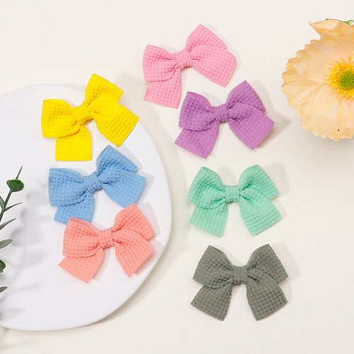 Girl Corn Kernel Hair Pin with Children's Butterfly Bow Hair Clip, Solid Color Princess Hair Accessory A190