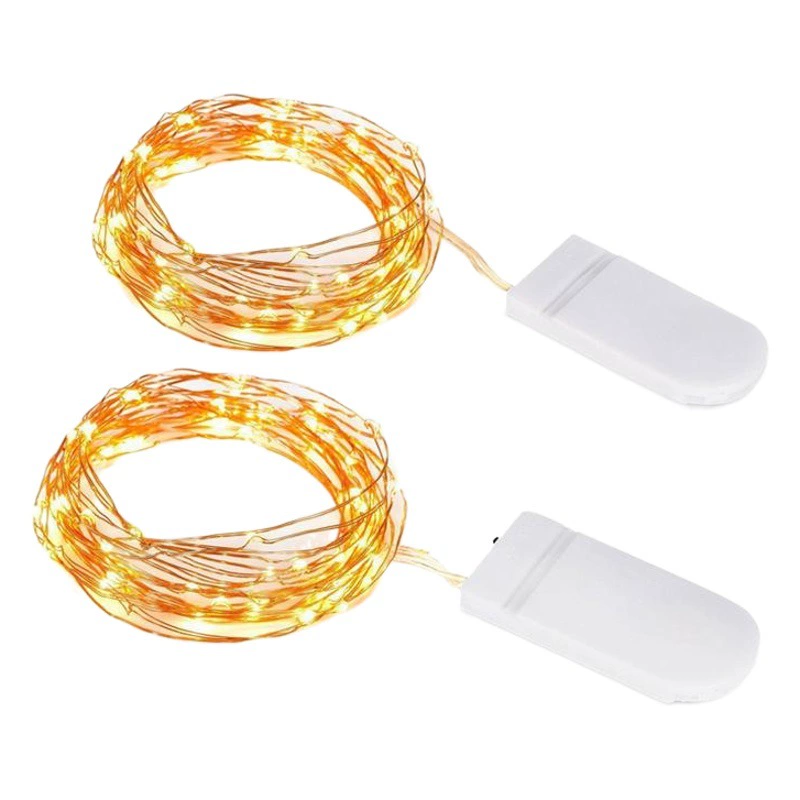 2032 кнопка, гирлянда из медной проволоки, светодиодная лампа на Рождество, Китайский День святого Валентина, подарочная коробка, лампа, украшение для торта, букета, медная проволока, фэнтези