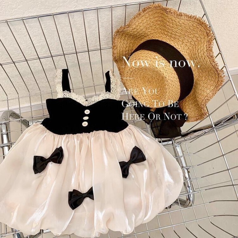 Vestido de cabestrillo de verano para bebé de 1 a 2 años vestido de chaleco de verano para bebé vestido de princesa para niña falda de niño de estilo occidental