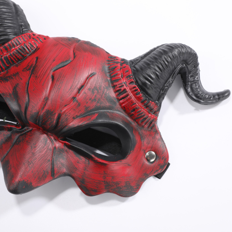 ハロウィーン熱売PU羊角マスクカーニバルパーティーcos悪魔化粧舞踏会祝日悪魔マスク|undefined