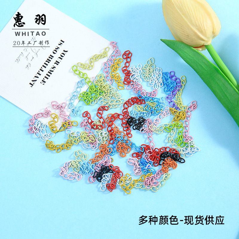 Colorful 12-Section Chain Spray-Painted Keychain Tail Chain DIY Handmade Jewelry Accessories Bracelet Pendant Auxiliary Materials Wholesale