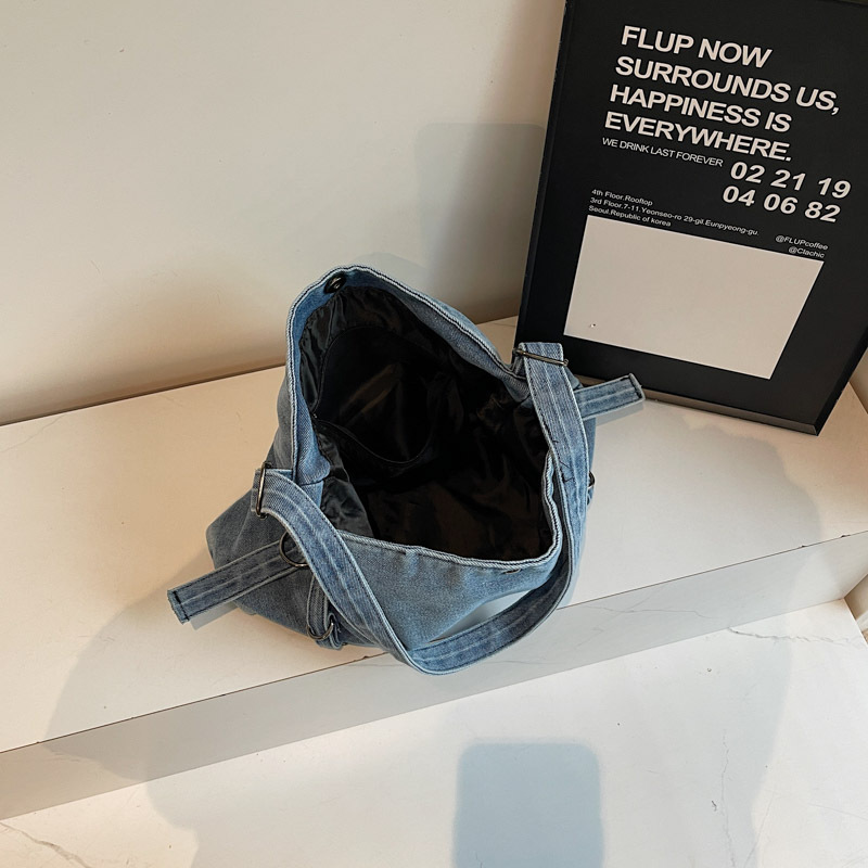 Nuevo bolso de hombro de estilo perezoso lavado de agua vaquero literatura y arte tote bolso transfronterizo de gran capacidad 100 bolsas de ocio moda