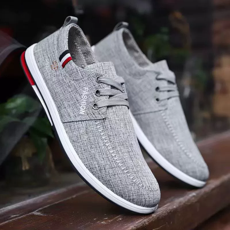 Мужская молодежная корейская версия британской модной модной мужской обуви бизнес-бахилы ноги повседневные холщовые туфли оптом