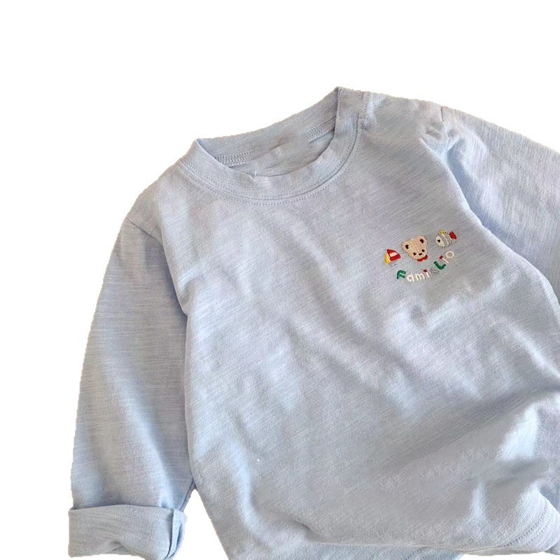 無地ボトムシャツトップス男の子シンプル長袖Tシャツ秋新作日本製子供ベビートレンディ男の子|undefined