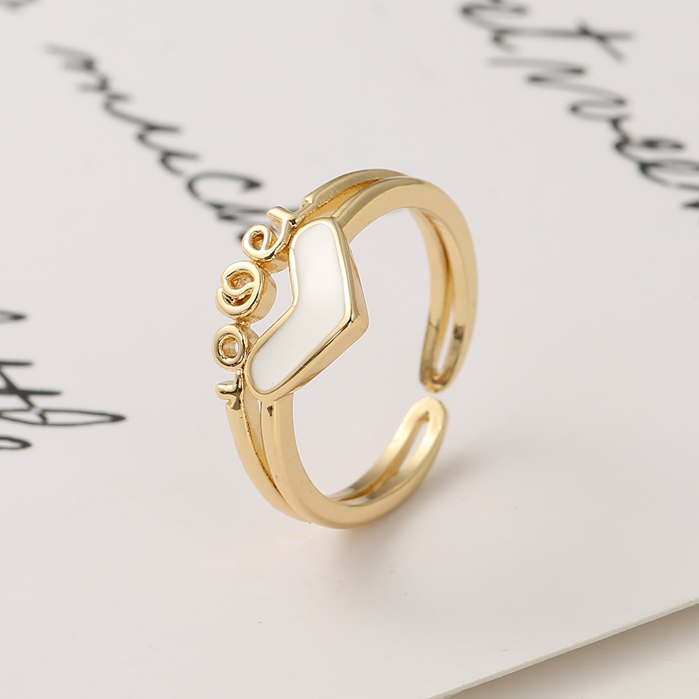 Fashion Heart-shape Copper Rings Wholesale display picture 3