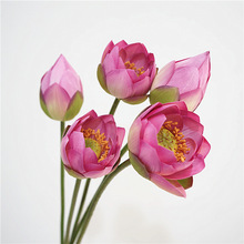 荷花單支花家居客廳落地擺放花藝婚慶花卉攝影道具新中式絹花