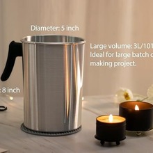 黑柄款3L融蜡杯 DIY蜡烛材料工具香薰蜡化蜡杯 蜡油融化调色锅3升