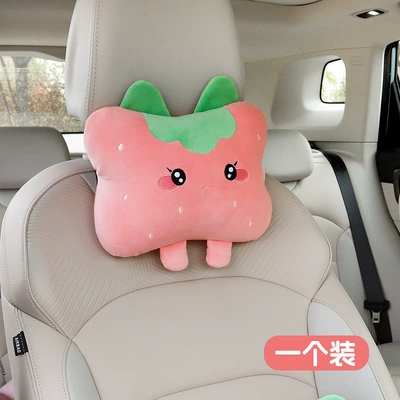 Car Seat Waist Pillow, Headrest - strawberry-meow-headrest